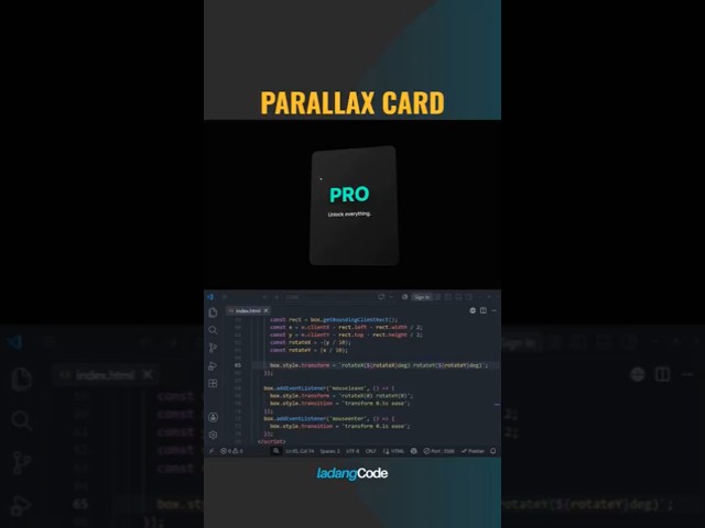 3D Parallax Tilt Card 🎮 Mouse Interaction #JS