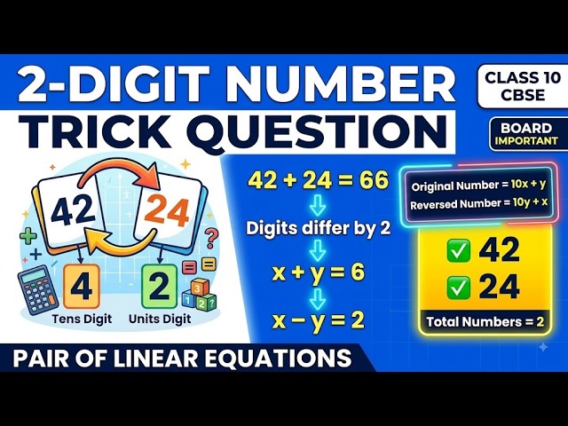 Two-Digit Number Word Problems | Pair of Linear Equations | Class 10 Maths