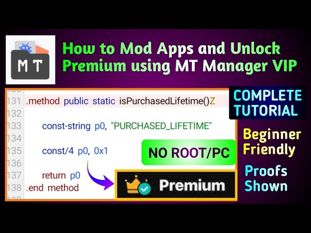 How to Mod Apps with MT Manager VIP | Smali & classes.dex Tutorial | No Root
