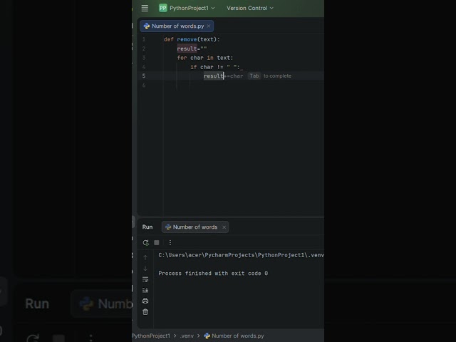 Day #12 Removal of space without using python internal string command#codinginterview #python