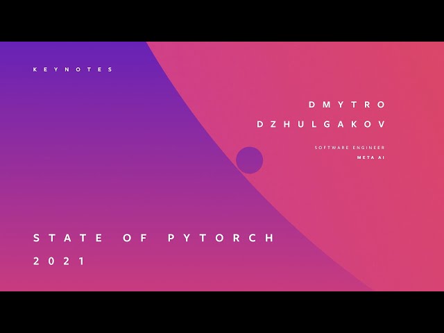 STATE OF PYTORCH 2021 | DMYTRO DZHULGAKOV