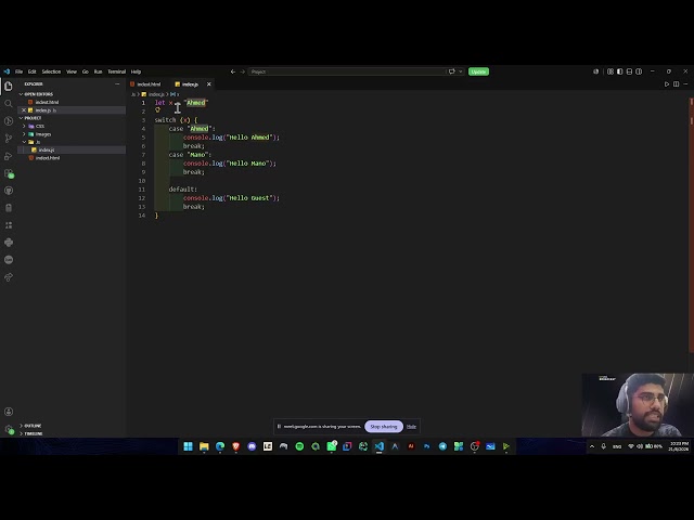 JavaScript Session 4 (Switch, Loops, Array, Object)
