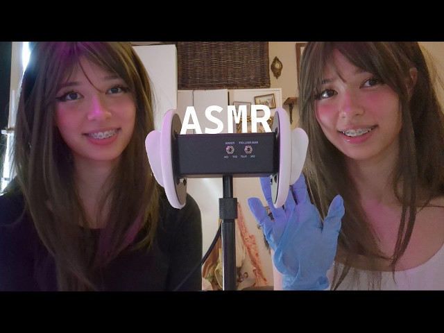 old school twin ear cleaning ASMR