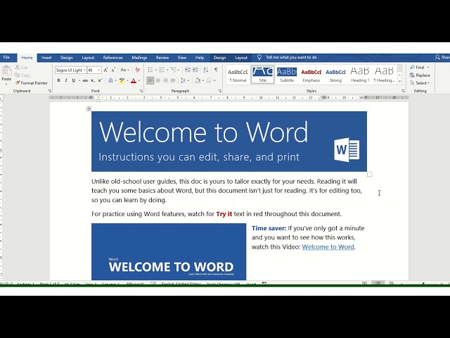 MS Word Introduction – Tutorial