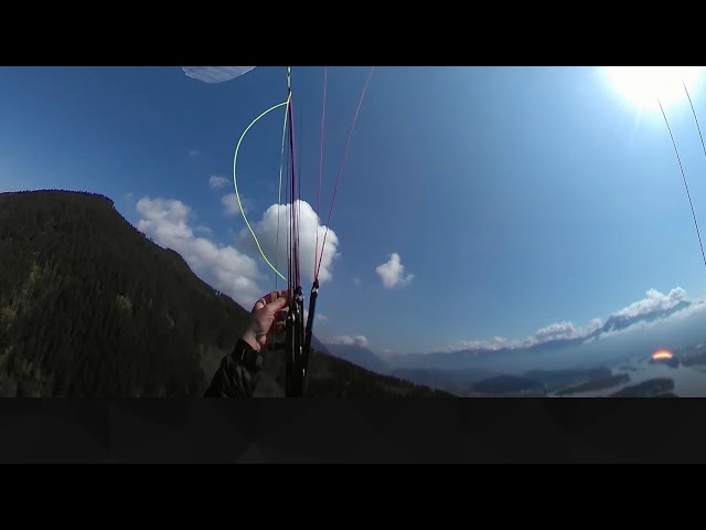 Break-line Twist at 2,200 ft!! Paragliding Woodside Mt. BC - Filmed in 360