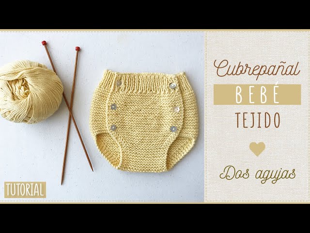 HOW TO knit a BABY DIAPER COVER with TWO NEEDLES multiple sizes BEGINNER garter stitch step-by-st...