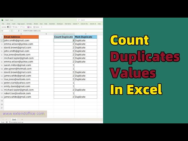 Count duplicate values in Excel #excel