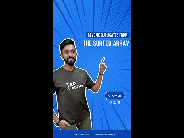 How to remove duplicates from the sorted array?🧐.