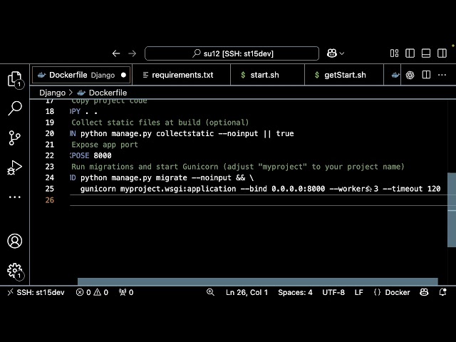 Build dockerfile package python-django