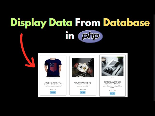 Display Product Data in Homepage from Database in PHP | PHP E-Commerce Project Tutorial