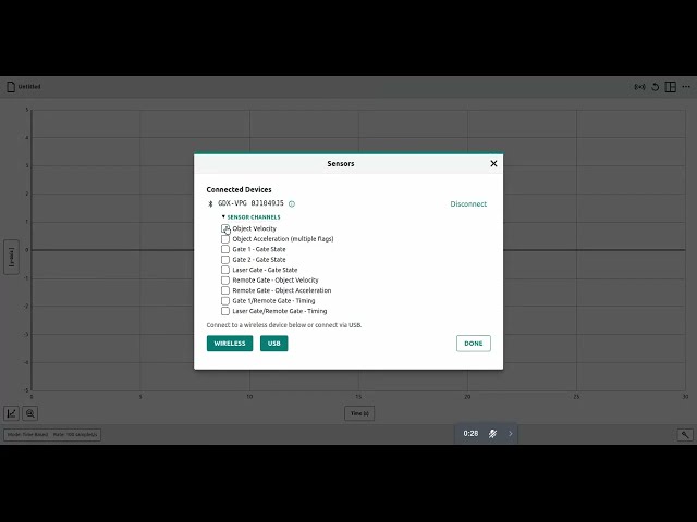 Custom Inertia Wheel setup in Vernier Graphical®