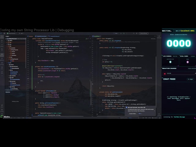 🔴 Live :: Coding my own String Processor Library | Debugging #java  #live #coding