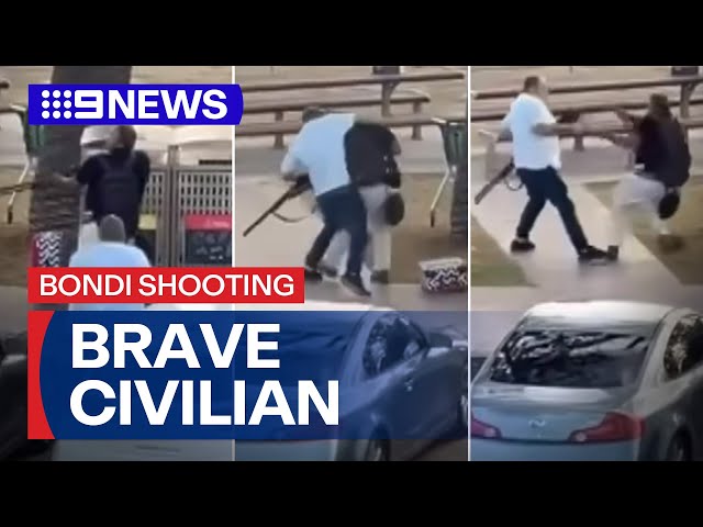 Local describes moment Good Samaritan tackles gunman | 9 News Australia
