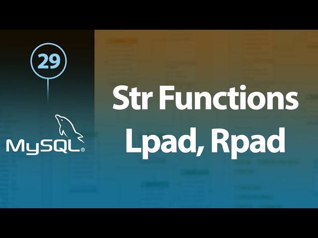 Learn MySQL In Arabic #29 - String Functions - LPad, RPad