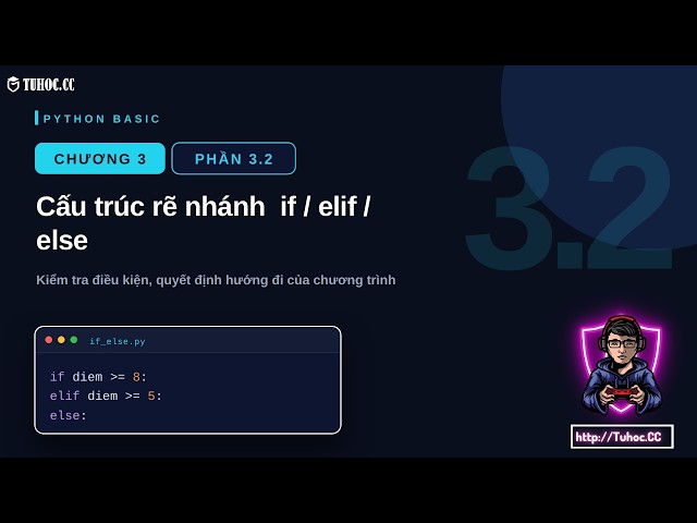 3.2 Câu Lệnh if  elif  else Trong Python — Hướng Dẫn Đầy Đủ