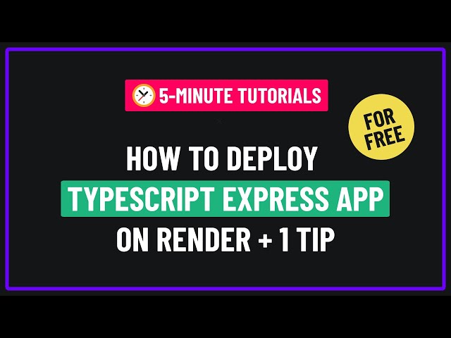 Deploy Typescript Express App on Render in 5 minutes (no sleep)