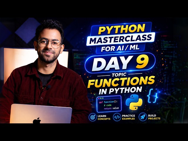 Python for AI/ML Day 9:  Functions in Python | Beginner to Pro (Return, Arguments, Logic)