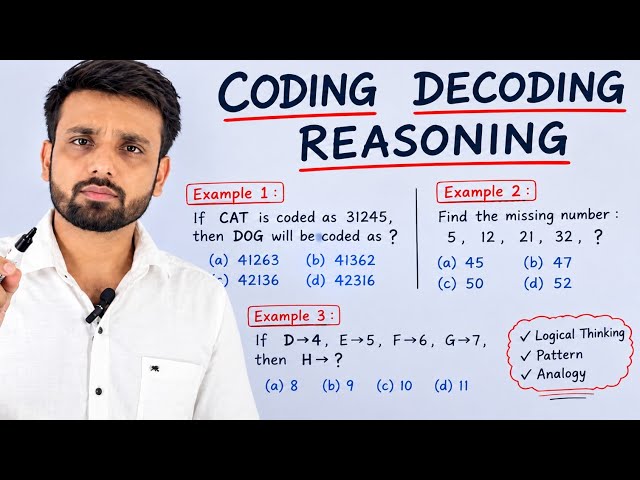 CODING DECODING REASONING ll  KVS / NVS/ EMRS / AND OTHER EXAM 