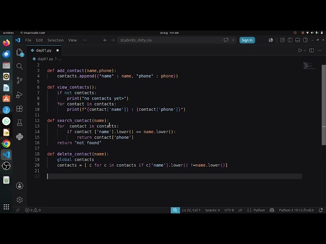 I Built a Contact Book App in Python (CRUD Project)