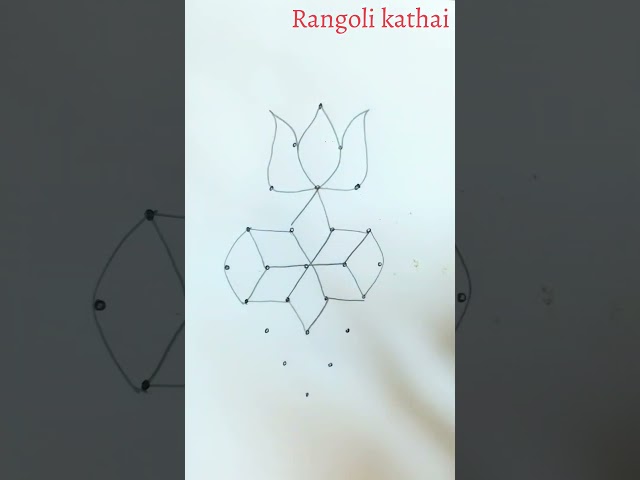 5 x 1 centre dot kolam | Beautiful rangoli design #shorts