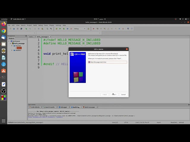 codeblocks c project with multiple files