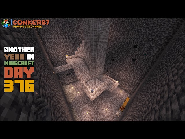 Beginning the Helix Stairs | Day 376 – Another Year In Minecraft