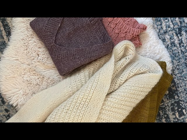 Knitting content with finished objects and work in process