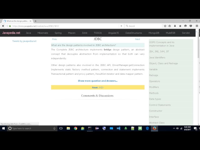 What are the design patterns involved in JDBC architecture? | javapedia.net