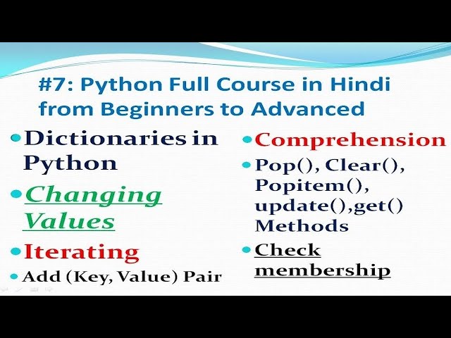 Dictionaries in Python: Create, Update, Remove Items, keys, Dictionary Comprehension