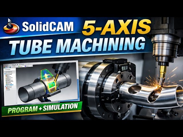 SolidCAM 5-Axis Tube Machining #solidcam #manufacturing 