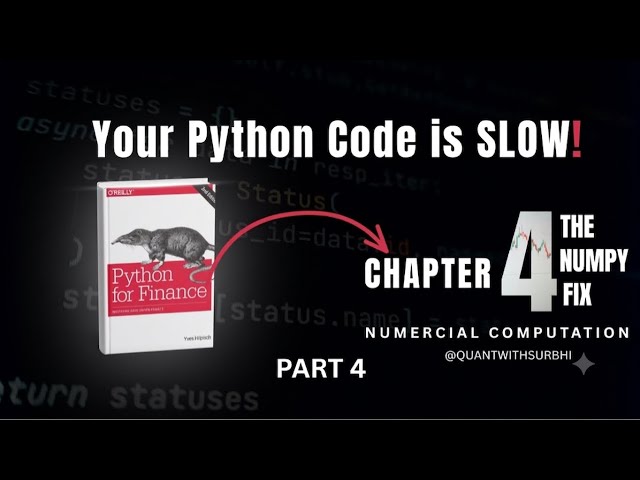 Python for Algo Traders | Ep 6: Vectorization with NumPy (Yves Hilpisch Ch. 4 Part 4)