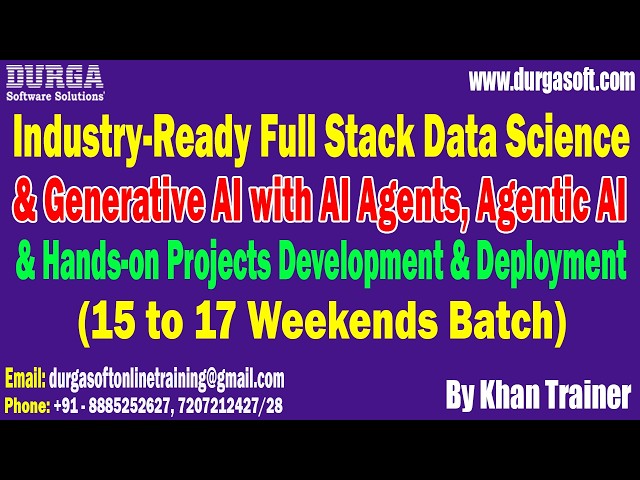 Industry-Ready Full Stack Data Science & Generative AI (Weekends Batch) tutorials || by Khan Trainer