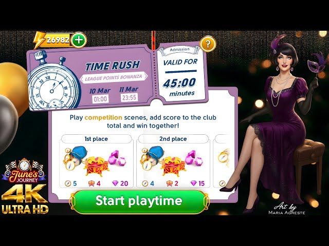 JUNE'S JOURNEY 10 MARCH 2026 TIME RUSH ( League Points Bonanza ) COMPETITION [4K UHD 60FPS]