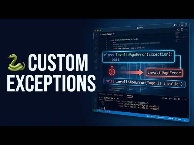 🐍 92 Python Custom Exceptions | Create Your Own Errors
