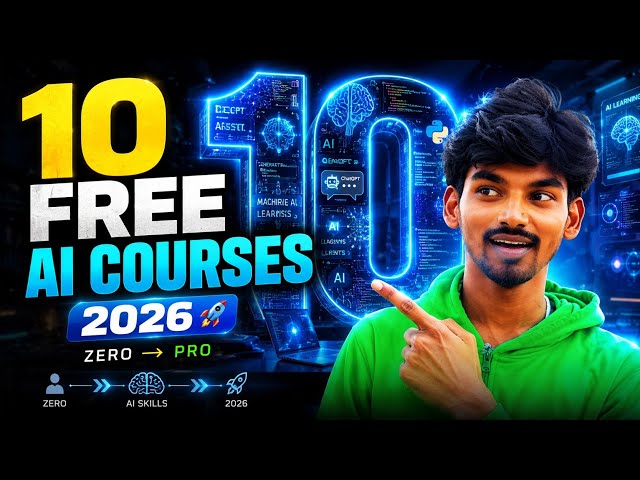Top 10 FREE AI Courses in 2026 🚀 | Learn AI From Scratch | Zero to Pro AI Roadmap @RaviramTechTalks 