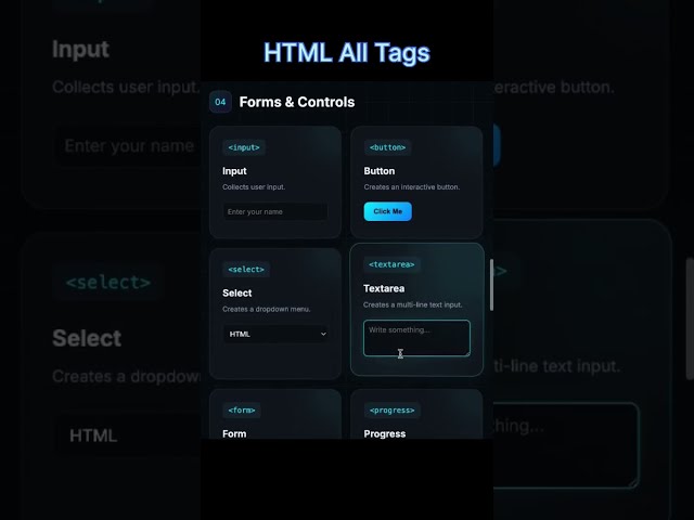 🚀 HTML All Tags — Complete Quick Guide #html #htmltags #hypertextmarkuplanguage #coding #viral