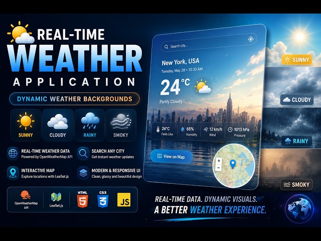 🌦️ Real-Time Weather Application | Dynamic Weather Backgrounds