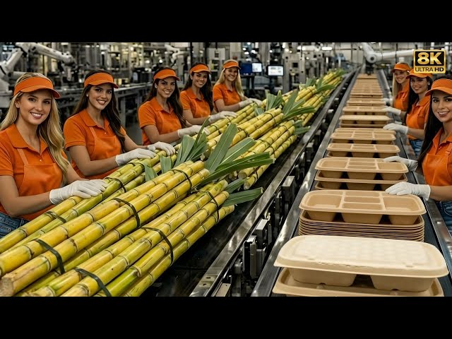 Inside the Largest High-Tech sugarcane bagasse Processing Factory You’ve Never Seen Before