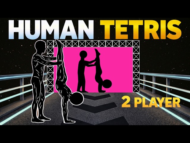 8 MIN 🔥 HUMAN TETRIS CO-OP x 2 Player | Viral Interactive Game Warm Up | Full HD