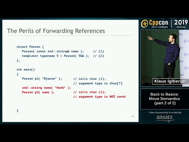 Back to Basics: Move Semantics (part 2 of 2) - Klaus Iglberger - CppCon 2019