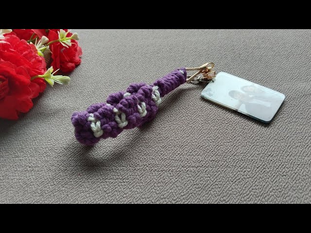 DIY Macrame Keychain with Bow Pattern | Macrame Wristlet with Bow Pattern Tutorial for Beginner