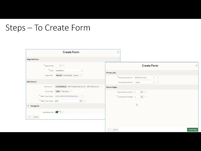 How to create Form in Oracle APEX