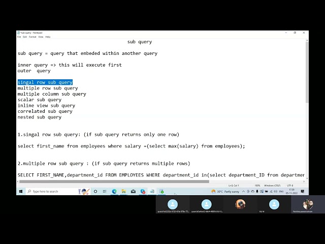 sql 22 subquery