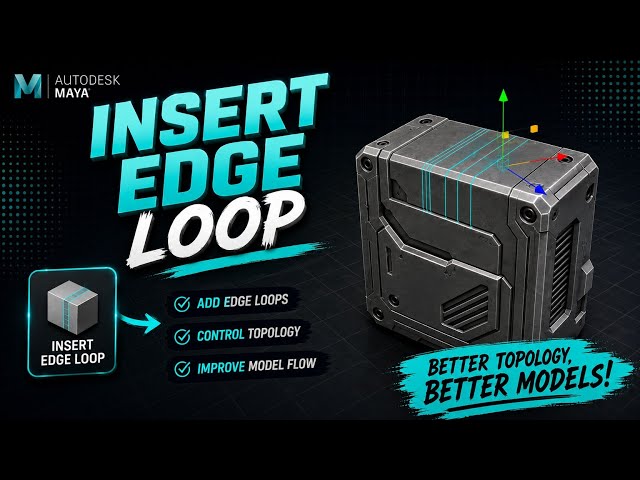 Insert Edge Loop Tool in Autodesk Maya | Maya Modeling Tutorial