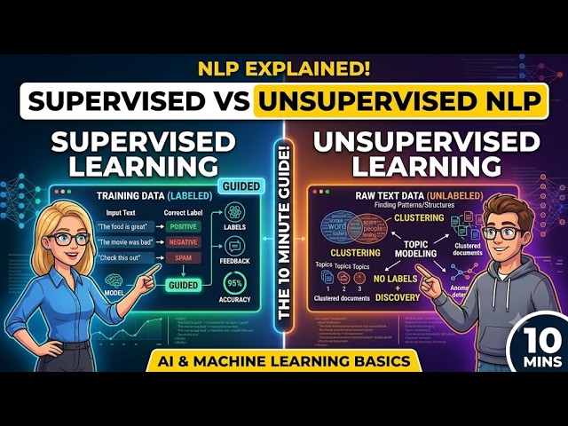 Supervised vs Unsupervised NLP Explained in 10 Minutes | AI & Machine Learning Basics