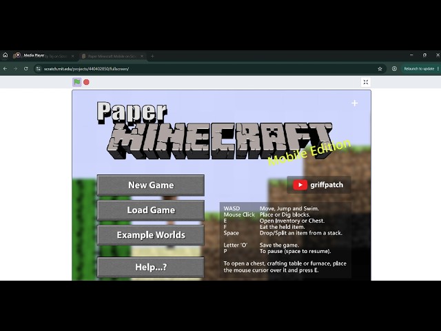 Paper Minecraft Game in Scratch From Griffpatch!