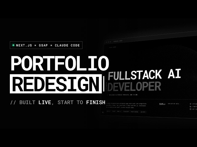 Portfolio Redesign | claude code| Nextjs