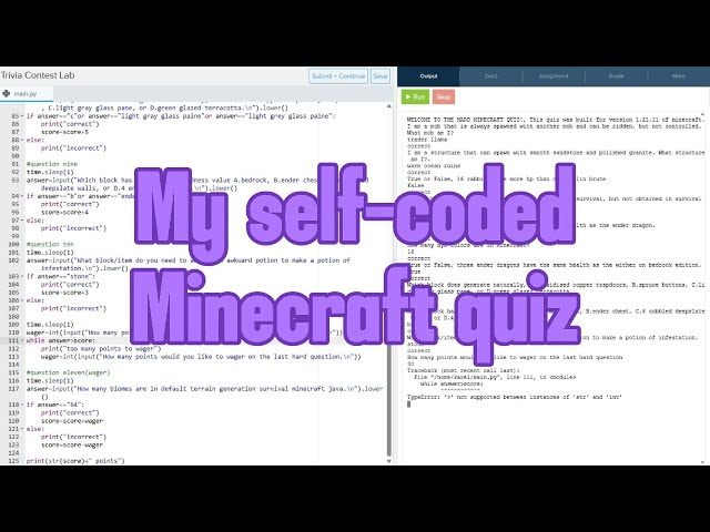My Minecraft quiz