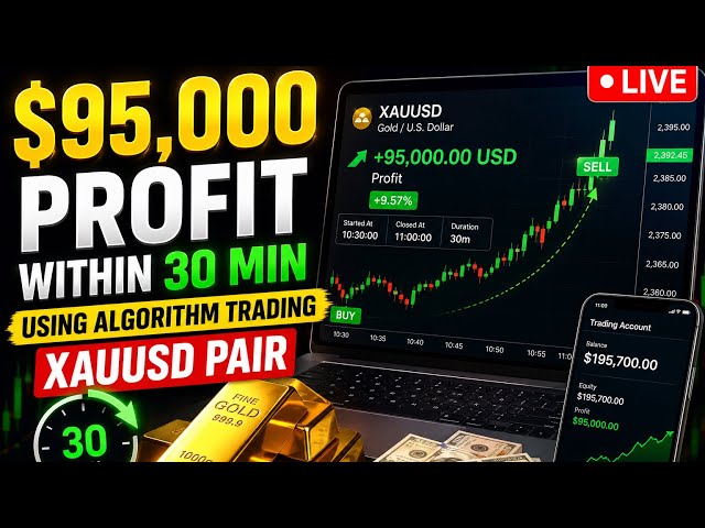 95,000 profit within 30 min live show using algorithm trading 