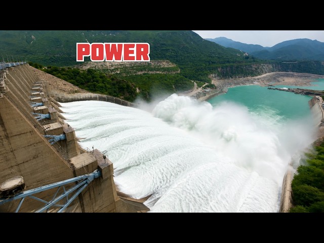 Watch the power of Massive & dangerous Dam spillway Gates Opening for flood release